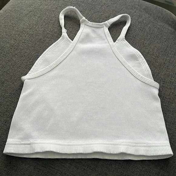❄️SOLD❄️Happiness Runs Crop Tank Top Sz:M/L (8-12) Color: White - Picture 5 of 5